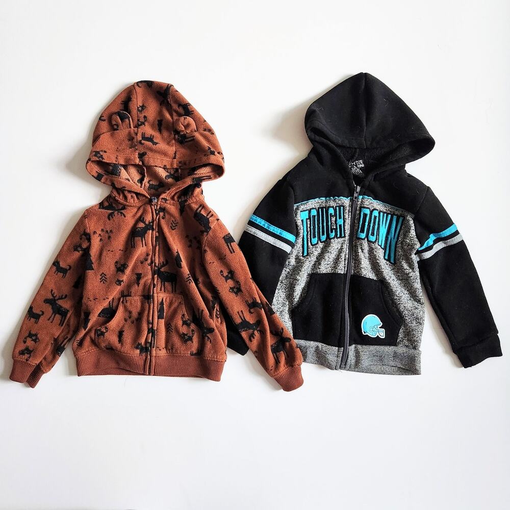 Carter's & Seven Lot of Two Toddler Hoodie Fleece Jackets | Toddler Boys 24M